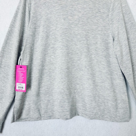 Yogalicious Sweatshirt Womens XL Gray Long Sleeves Cropped Cowl Neck Athleisure - Picture 7 of 15